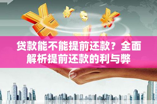 内湖贷款能不能提前还款？全面解析提前还款的利与弊