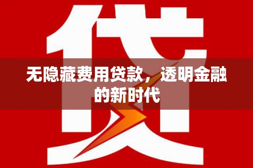 内湖无隐藏费用贷款，透明金融的新时代