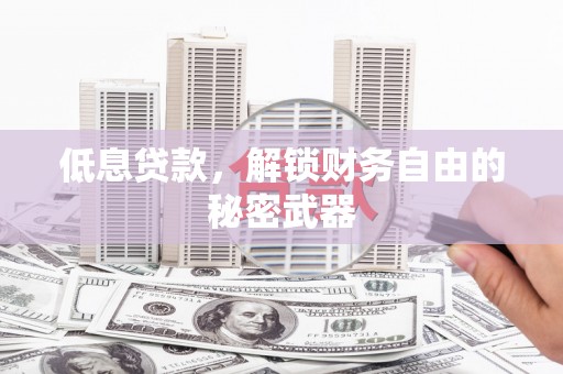 内湖低息贷款，解锁财务自由的秘密武器