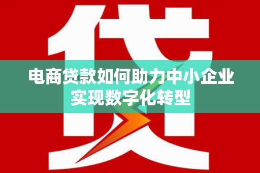 内湖电商贷款如何助力中小企业实现数字化转型