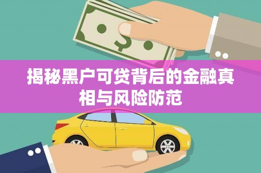 内湖揭秘黑户可贷背后的金融真相与风险防范