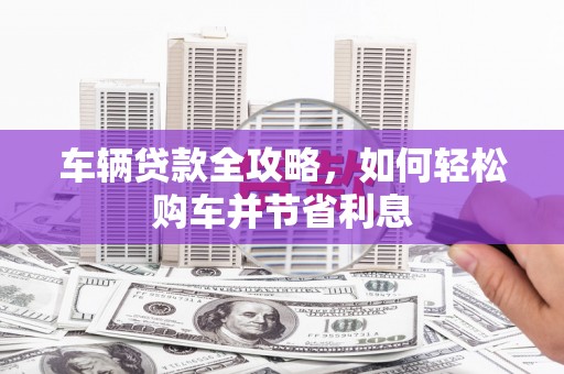 内湖车辆贷款全攻略，如何轻松购车并节省利息