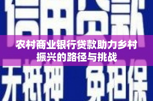 内湖农村商业银行贷款助力乡村振兴的路径与挑战