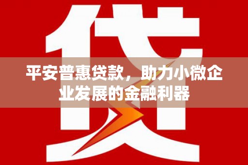 内湖平安普惠贷款，助力小微企业发展的金融利器