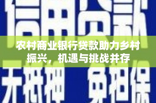 内湖农村商业银行贷款助力乡村振兴，机遇与挑战并存