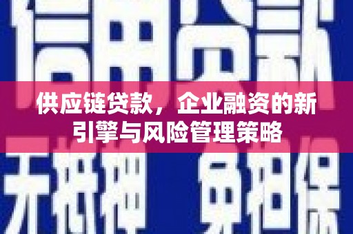 内湖供应链贷款，企业融资的新引擎与风险管理策略