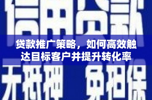 内湖贷款推广策略，如何高效触达目标客户并提升转化率