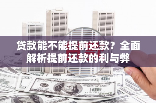 内湖贷款能不能提前还款？全面解析提前还款的利与弊