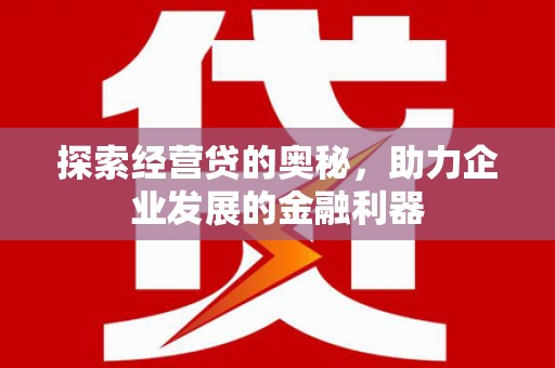 内湖探索经营贷的奥秘，助力企业发展的金融利器