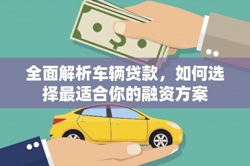 内湖全面解析车辆贷款，如何选择最适合你的融资方案